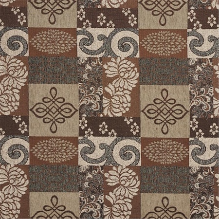 Finefabrics 54 in. Wide Brown And Beige, Large Scale Chenille Upholstery Fabric FI59954